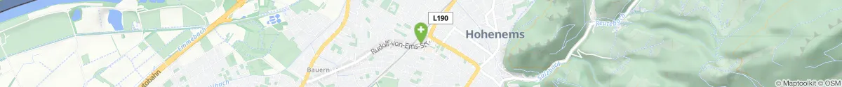 Kartendarstellung des Standorts für Nibelungen-Apotheke in 6845 Hohenems